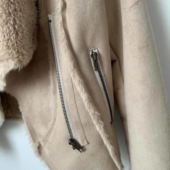 Faux Sherpa Asymmetrical Zip Jacket - Picture 5 of 9